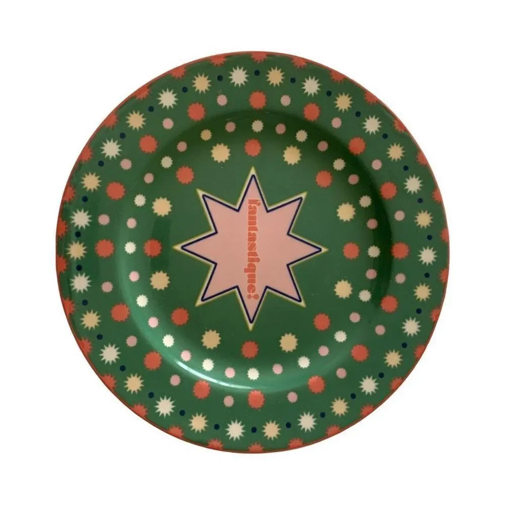 Maeve by Anthro Hand-painted Multicolor Dessert Plates - Set of 4